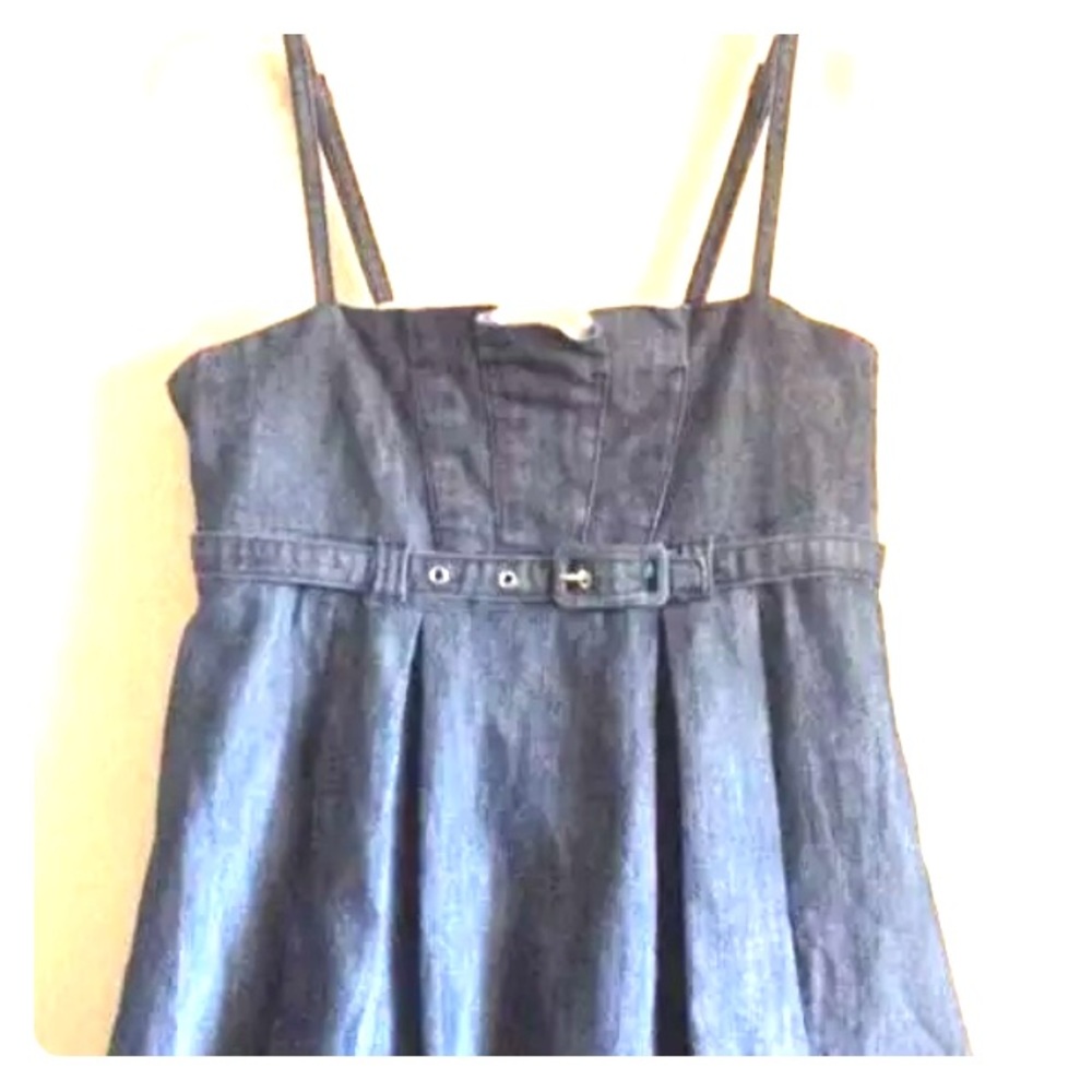 (b48) Denim Bubble Hem Dress CELEBRITY PINK Small